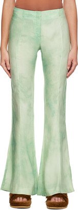 Green Flared Trousers