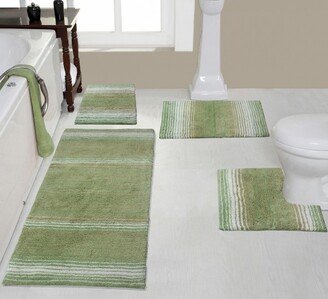 Home Weavers Inc Set of 4 Gradiation Rug Collection Sage Cotton Tufted Bath Rug Set - Home Weavers