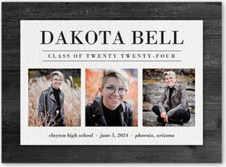 Graduation Announcements: Woodgrain Name Graduation Announcement, Grey, 6X8, Matte, Signature Smooth Cardstock, Square