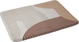 Iveta Abolina Mid Century Line Art Memory Foam Bath Mat Brown