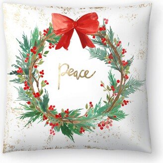 Peace Wreath by PI Holiday Collection - Decorative Throw Pillow