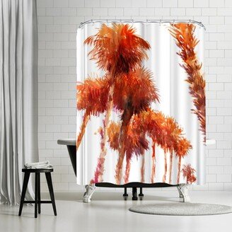 71 x 74 Shower Curtain, Trees Orange by Suren Nersisyan