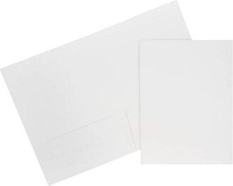 JAM Paper & Envelope JAM Paper 2-Pocket Portfolio Folder White Linen 100/Box 95448B