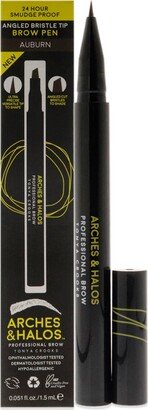 Angled Bristle Tip Waterproof Brow Pen - Auburn by Arches and Halos for Women - 0.051 oz Eyebrow Pencil