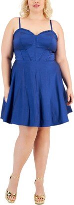 Trendy Plus Size Taffeta Corset Fit & Flare Dress