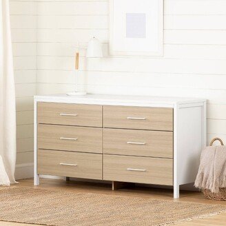 Munich 6 Drawer Double Kids' Dresser White/Soft Elm