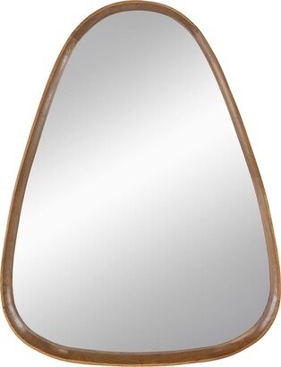 Naveen 37.5 Oblong Oval Modern Wall Mirror with Pine Wood Frame