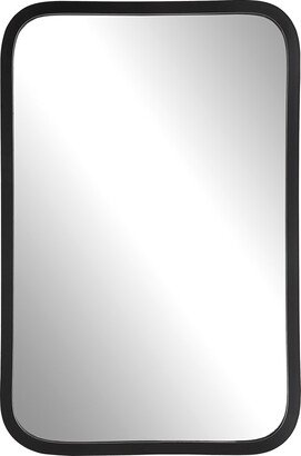 Matte Black Finish Framed Wall Mirror - 30 x 20 x 0.88