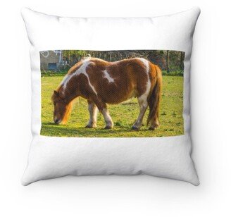 Horse Grazing Pillow - Throw Custom Cover Gift Idea Room Decor