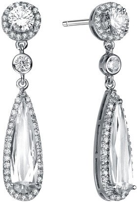 Silver Cz Pear Drop Earrings