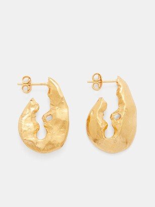 Imperfect 24kt Gold-plated Hoop Earrings