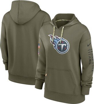 Women's Olive Tennessee Titans 2022 Salute to Service Performance Pullover Hoodie