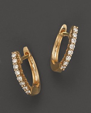 Diamond Huggie Hoop Earrings in 14K Yellow Gold, 0.15 ct. t.w. - 100% Exclusive