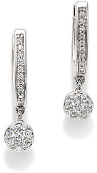 Diamond Drop Huggie Earrings in 14K White Gold, 0.35 ct. t.w. - 100% Exclusive