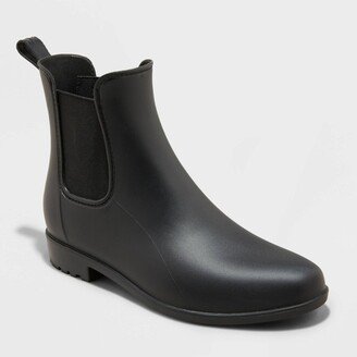 Women' Chelea Wide Width Rain Boot Black 6W