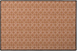 Door Mats: Boho Fair Isle - Rust Door Mat, Orange