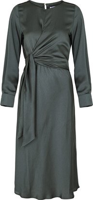 Sion Wrap-effect Satin Midi Dress