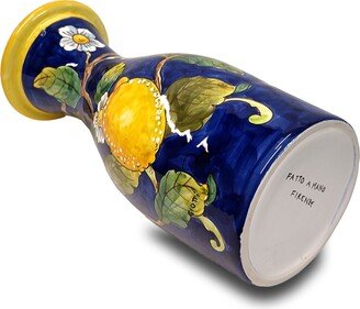 Italian Ceramic Pitcher Lemon - Hand Painted Utensil Holder Carafe Made in Tuscany Pottery Vase Jar For Wine Ceramics Dispenser-AC