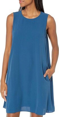 Petite Round Neck Knee Length Dress (Atlantis) Women's Dress