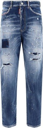 Distressed High-Waist Jeans-AA