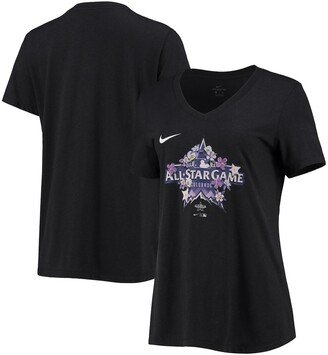 Women's Black 2021 Mlb All-Star Game Floral V-Neck T-shirt