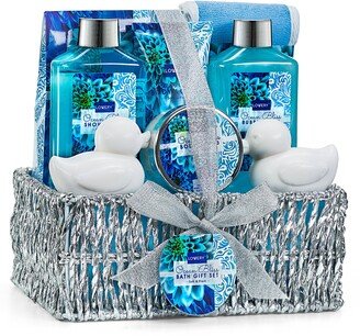 Lovery Home Spa Gift Basket In Heavenly Ocean Bliss Scent - 9pc set