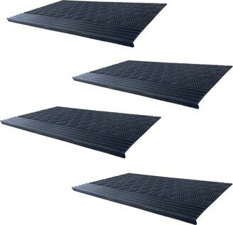 AmeriHome 4 Piece Bull Nose Rubber Stair Tread Set 30 x 10 inch - 30Lx10Wx.4H