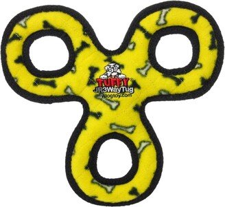 Tuffy Jr 3WayTug Yellow Bone, Dog Toy