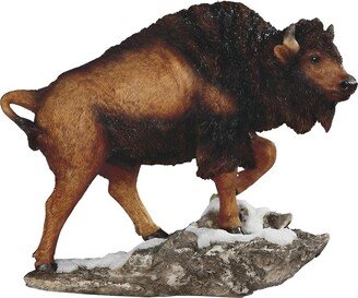 9W Wild Animal Collection Buffalo in Snow Figurine Home Decor Perfect Gift for House Warming, Holidays and Birthdays