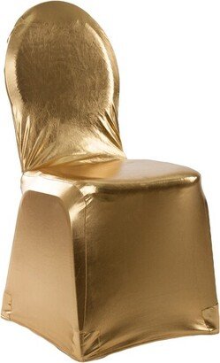 CVL Spandex Banquet Chair Cover Fits: round banquet chairs - Metallic Gold, 1 Piece - Metallic Gold