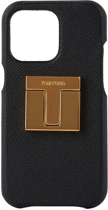 Black Leather iPhone 12 Case-AA