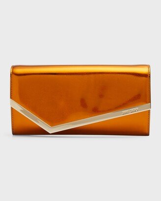 Emmie Flap Metallic Leather Clutch Bag