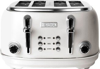 75013 Heritage 4 Slice Wide Slot Stainless Steel Body Retro Toaster, White