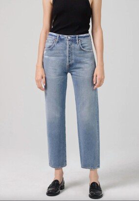 Emery Crop Denim In Old Blue