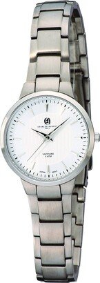 CHARLES-HUBERT PARIS Charles-Hubert 6987-W Womens Titanium Silver Dial Ultra Slim Quartz Watch