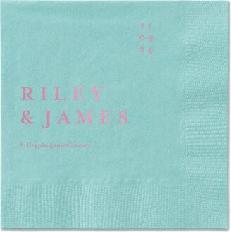 Wedding Napkins: Weathered Wash Napkin, Pink, Aqua