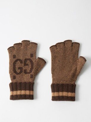 GG-jacquard Fingerless Cashmere Gloves