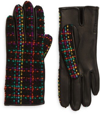 Wool Tweed & Leather Gloves