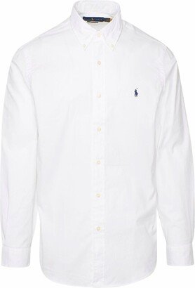 Logo Embroidered Long-Sleeved Shirt-AN