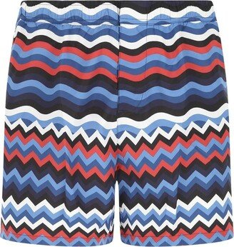 Chevron Printed Swim Shorts-AA