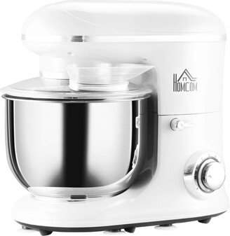 Homcom Stand Mixer with 6+1P Speed, 600W Tilt Head Kitchen Electric Mixer with 7.5 Qt Stainless Steel Mixing Bowl, Beater, Dough Hook and Splash Guard