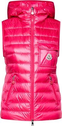 Logo Patch Zip-Up Hooded Down Gilet