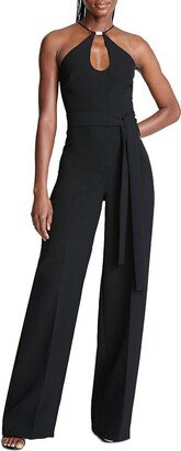 Ema Womens Keyhole Neck Wide Leg Jumpsuit