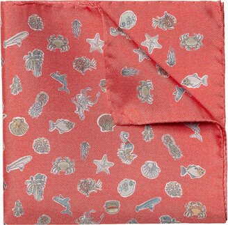 Men's Seahorse Silk Pocket Square