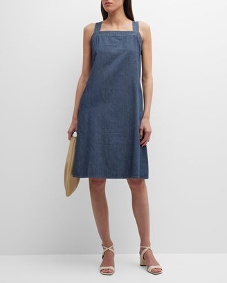 Sleeveless Square-Neck Knee-Length Dress