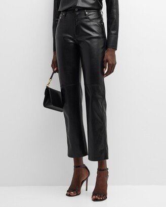 Vinni Faux-Leather Ankle Pants-AA