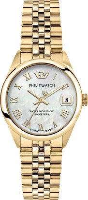 Philip Watch Caribe 31mm 3h White Mop Dial Br Yg