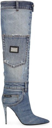 Cardinale Denim Patchwork Boots