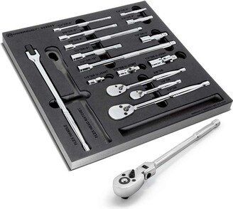 Powerbuilt 16 Piece Pro Tech Ratchet and Socket Accessories Set