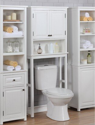 Porch & Den Everest Over-the-Toilet Space Saver Storage with Upper Cabinet and Open Shelf